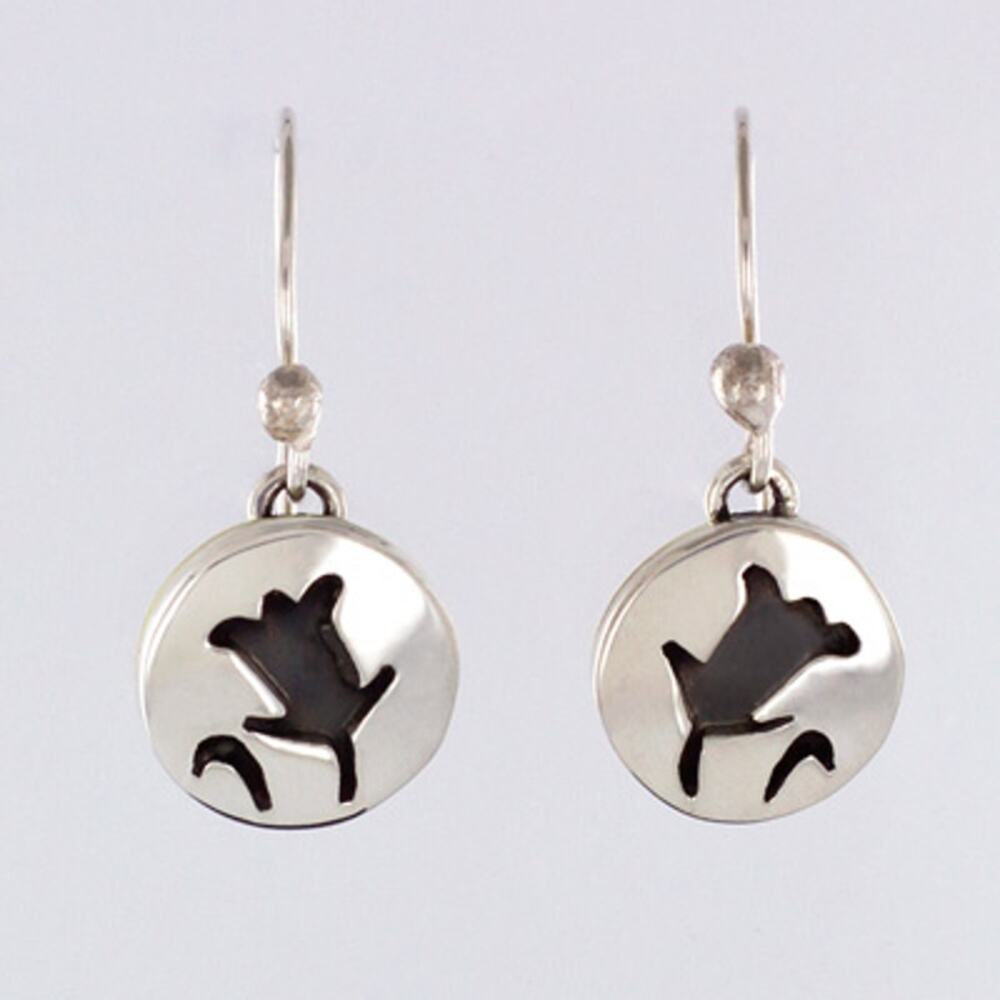 Far Fetched Daffodil Cutout Dangle Earrings 925 Sterling Silver
